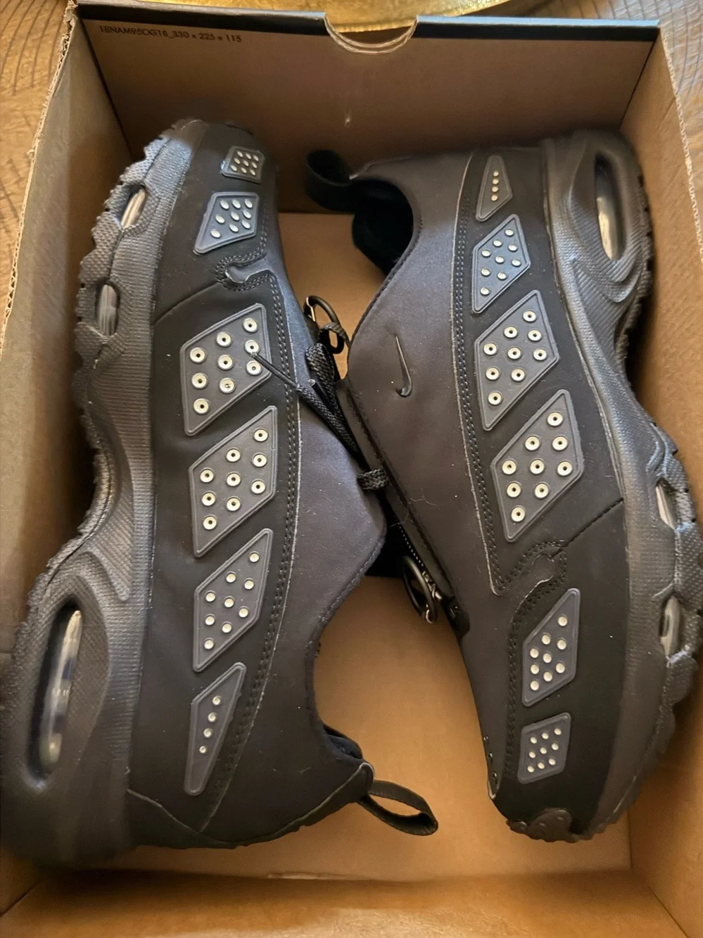 Nike Black and Blue with Silver Reflective Zip Slip-On Athletic Shoes
